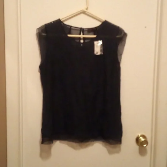 NWT - The Limited Blue Sheer Floral Lace Over Layer Cover Shirt - Size Large - Picture 1 of 11